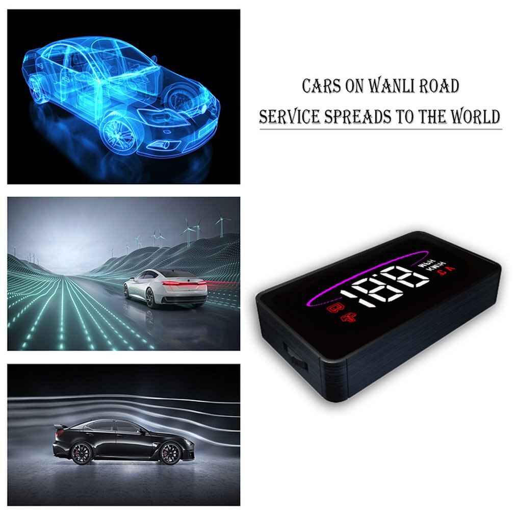 L2 Hud Head-Up Display Multifunctionele Water Temperatuur Per Uur Obd Auto Display Kleur Veranderende Sfeer Licht