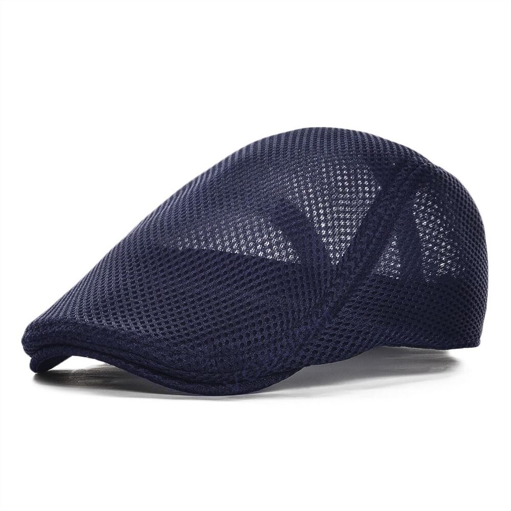 VOBOOM Summer Flat Cap for Men Mesh Cabbie Newsboy Women Gatsby Hat Beret Ivy Caps Man Breathable Headpiece Boina 126: Blue