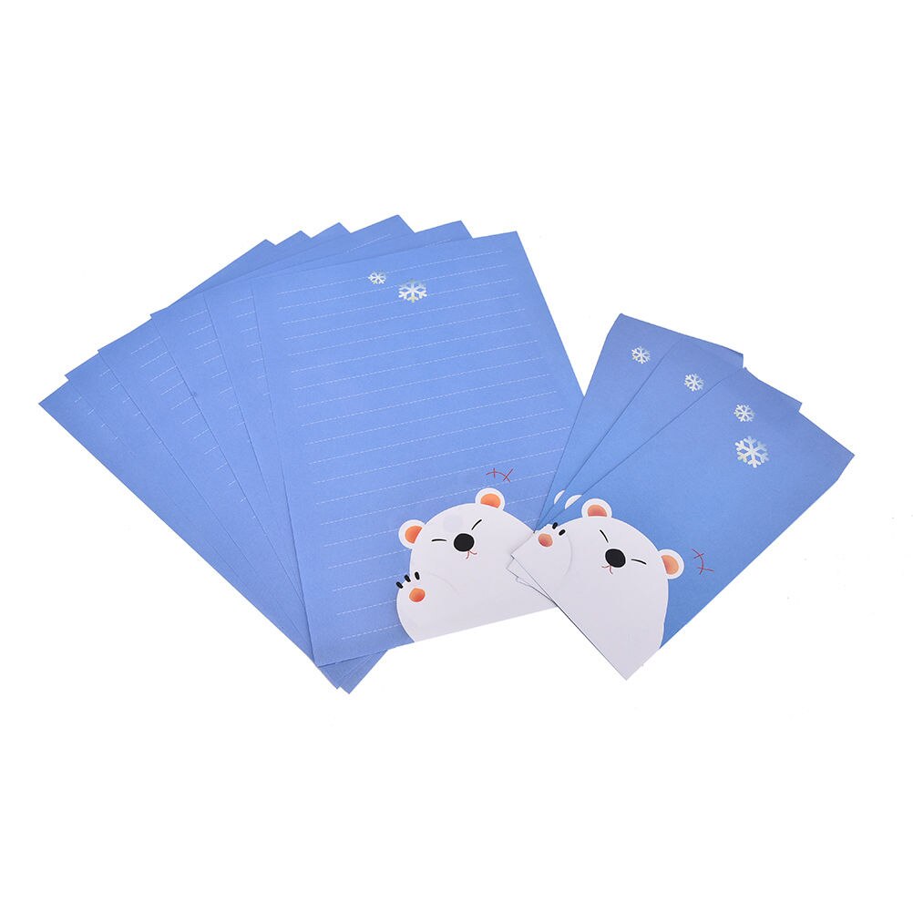 Enveloppes en papier Kraft Vintage mignon dessin animé Kawaii papier coréen papeterie 6 feuilles papier lettre + 3 pièces enveloppes par ensemble