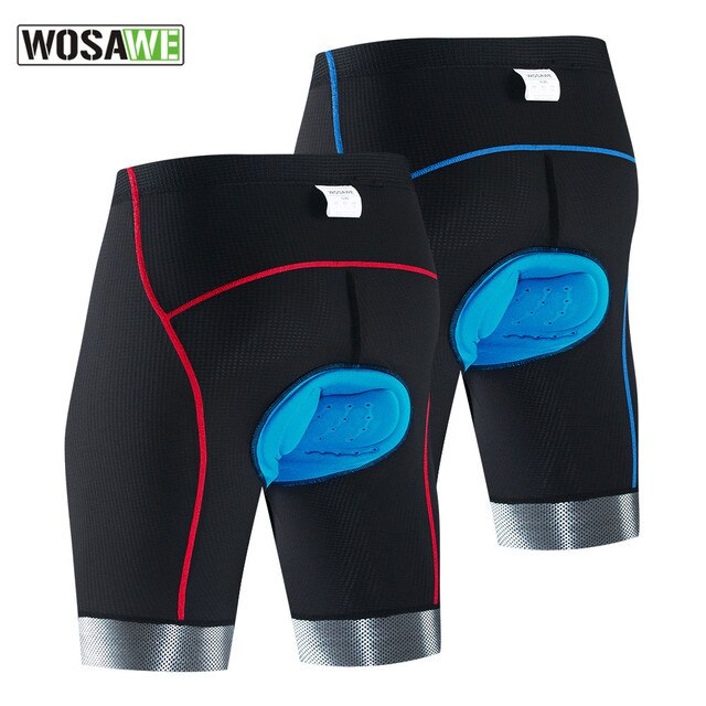 WOSAWE-pantalones cortos de ciclismo para hombre y mujer, Shorts con forro para bicicleta de montaña, acolchado 5D, con empuñaduras de pierna antideslizantes, para verano