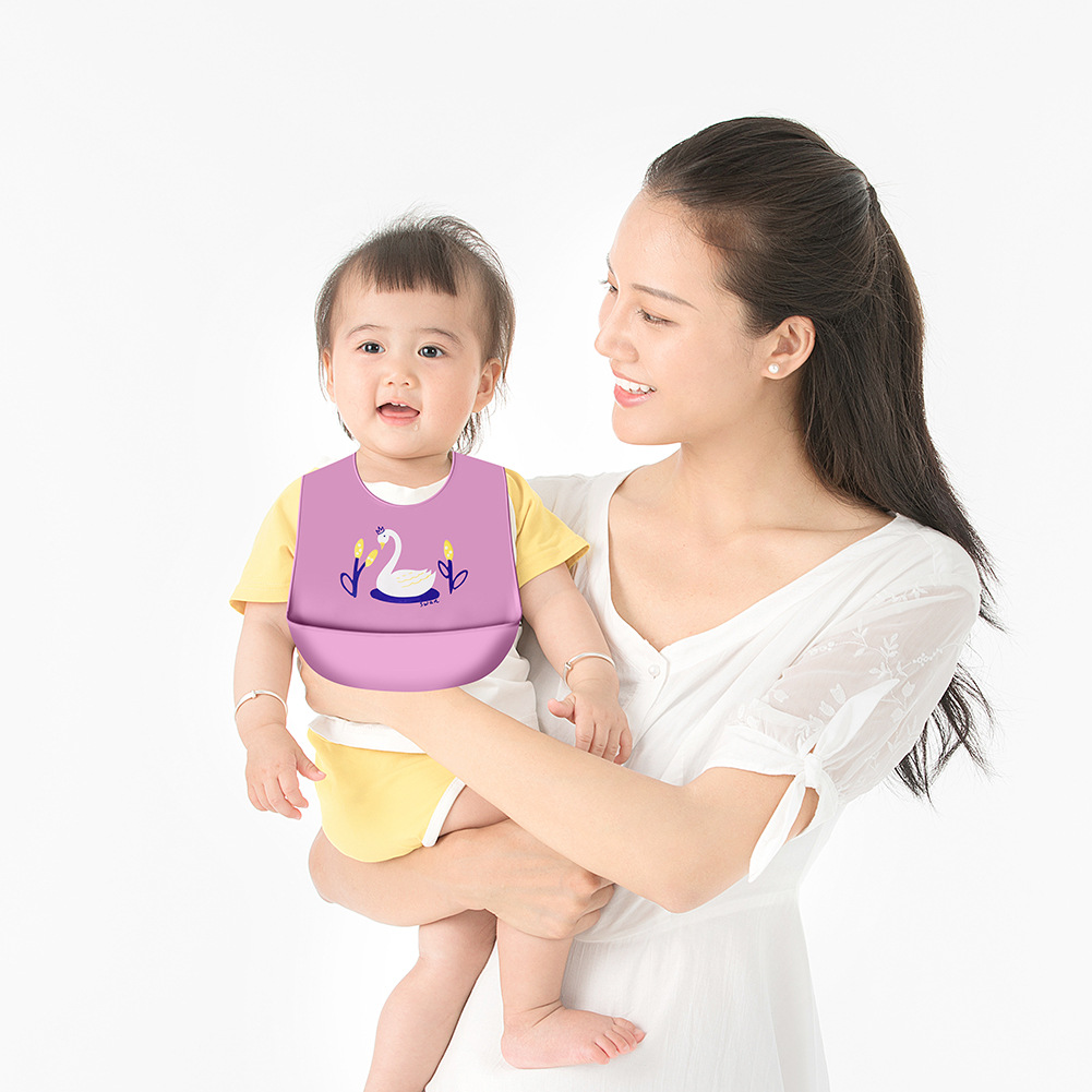 Silicon Baby Bib Waterproof Infant Bibs Newborn Feeding Cloth Toddle Boys Girls Adjustable Different Styles of Bibs