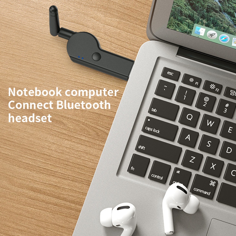 Bluetooth 5.2 Transmitter 3.5mm Audio Transmitter Low Lantency Wireless Adapter with External Antenna for TV PC Speaker