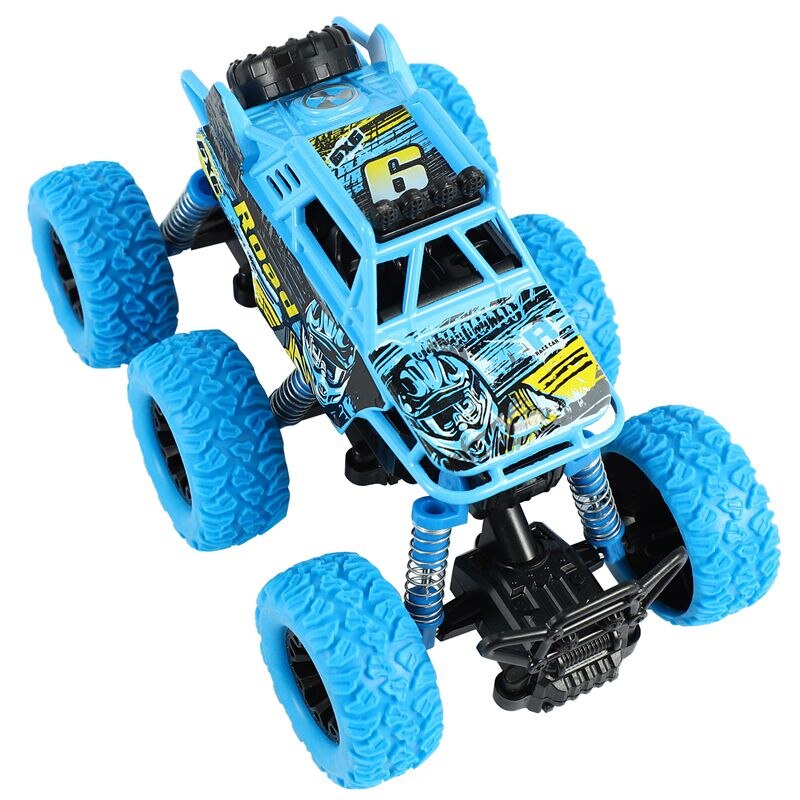 Six Wheel Backswing Climbing Car Toy Six-Wheel Drive Alloy Cross Country Climbing Toy Car Blue