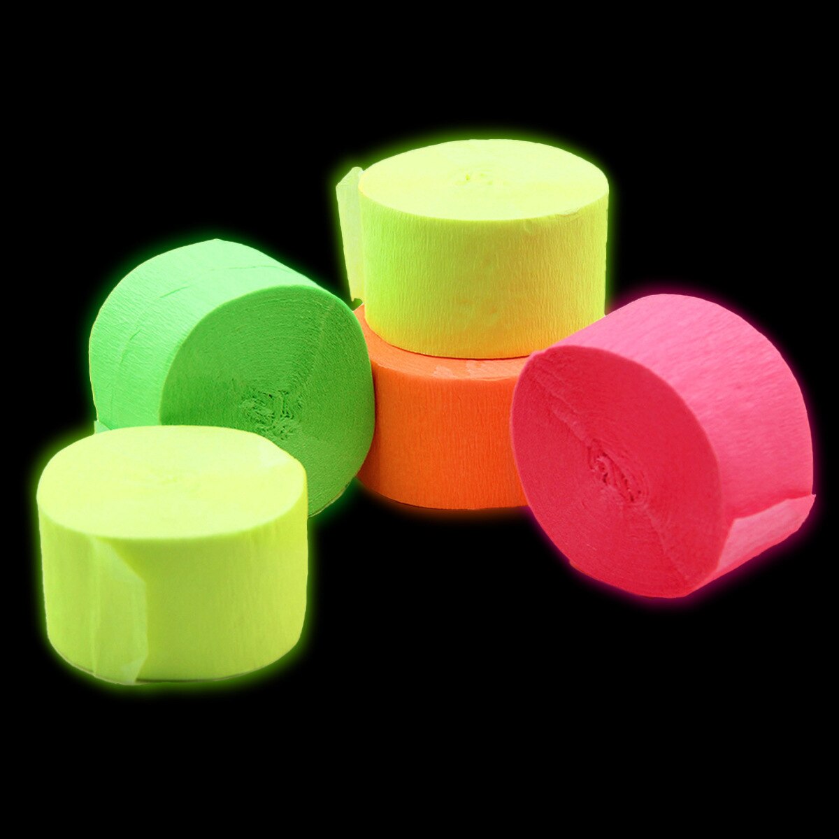 1Roll Glow Party Crêpepapier Streamer Roll Fluorescerende Streamers Voor Hen Bachelor Afstuderen Bruiloft Verjaardagsfeestje Decoraties