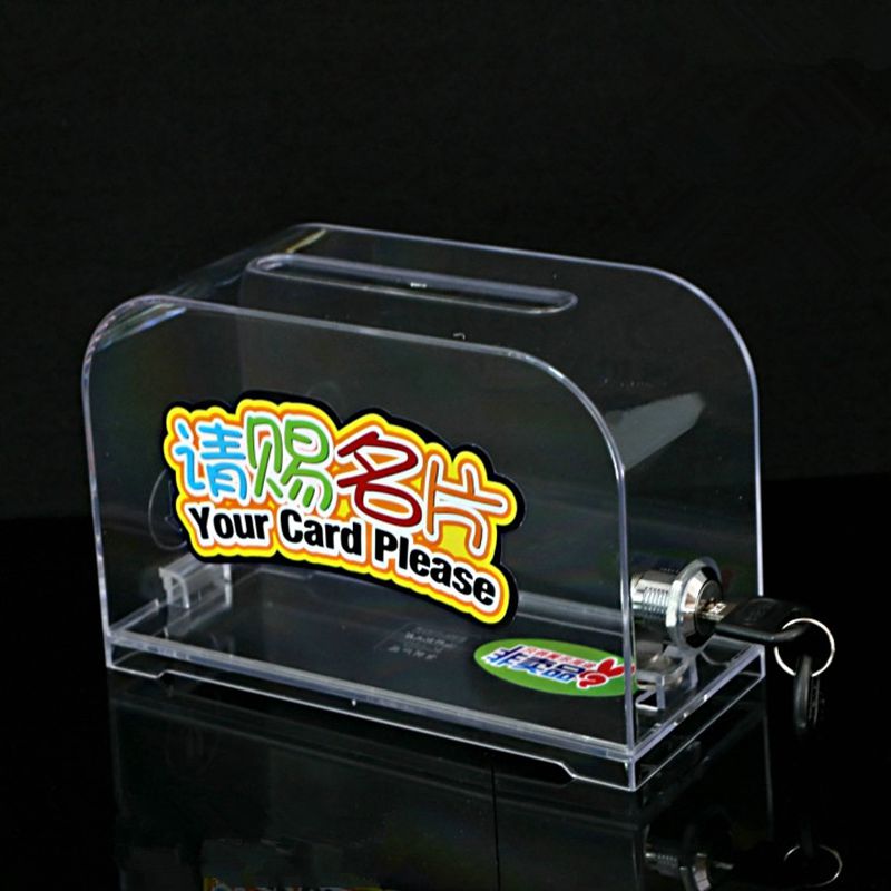 1 pcs High capacity Exhibition hall Business Card Holder Ballot Box Suggestion Box With Stickers