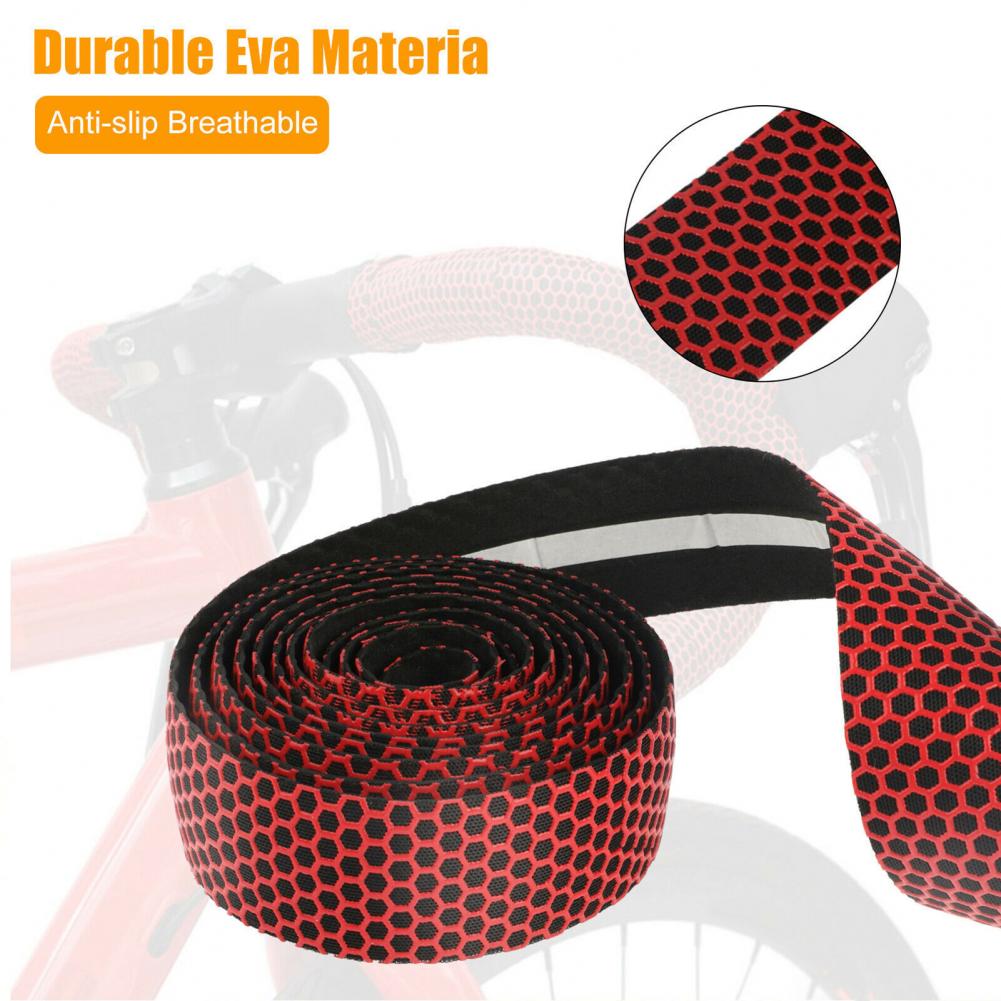 1 Set Bicycle Handlebar Tape Honeycomb Non-Slip Synthetic Sponge Bike Handle Bar Wrap for Outdoor Sports
