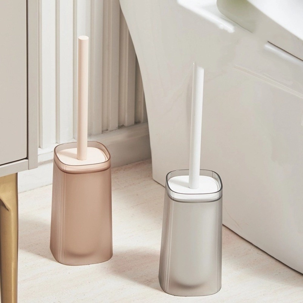 Praktisk toalettbørste med langt skaft i plast, ingen døde vinkler, toalettskrubber, avtakbart børstehode, toalettrengjøringsverktøy, toalett