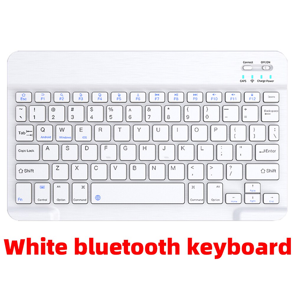 LNMBBS 10.1Inch Tablets Case For LNMBBS P40 Tablet PC PU leather Anti-vibration anti TPU material Tablet Case: White BT Keyboard