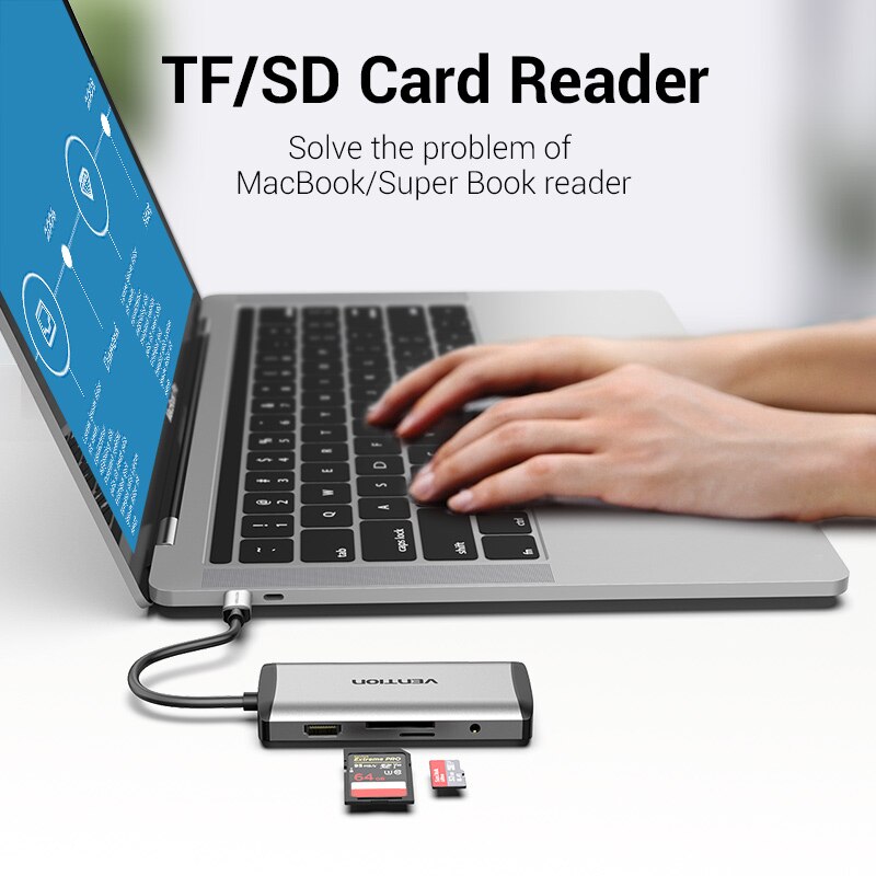 Vention usb c hub type-c  til 4k hdmi  rj45 vga usb 3.0 hub Brygge til macbook pro huawei kamerat 30 usb -c 3.1 splitter havn usb-c hub