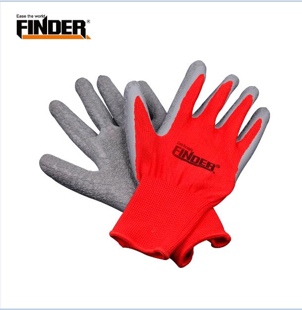 Finder Labor protection gloves wear-resistant stab-resistant anti-slip non-slip thickening dipping work gloves dry gloves: Gray