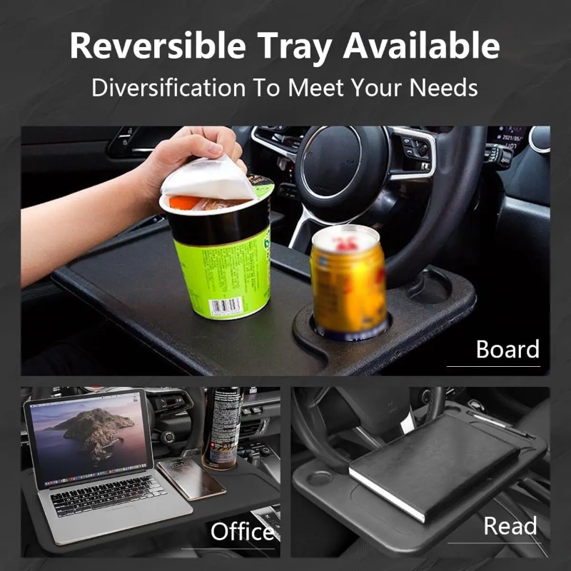 Supporto da tavolo per laptop per auto multifunzionale Supporto da tavolo portatile per ufficio Volante per auto Supporto per bevande Cibo Vassoio per caffè