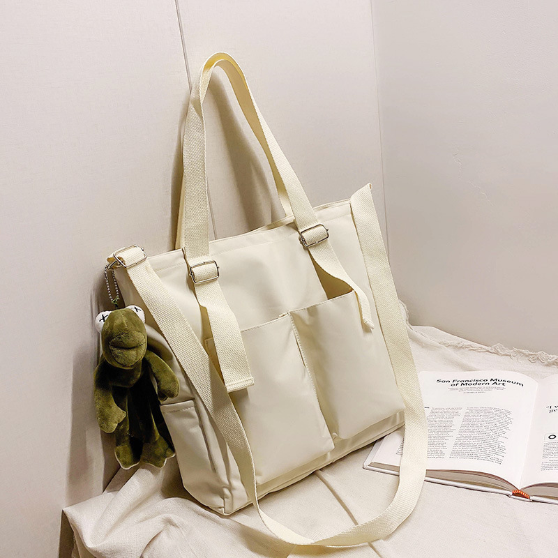 Vrouwelijke Tas Shoppers Eenvoudige Mode Rits Handtassen Schouder Waterdichte Grote Capaciteit Tassen Vrouwen Crossbody: White Frog