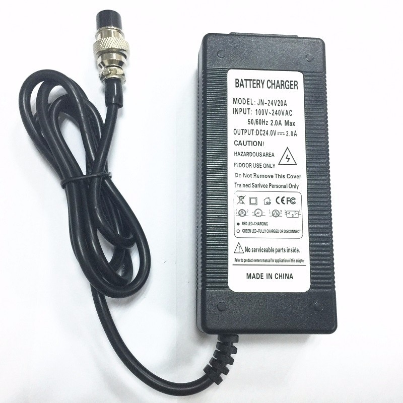 Chargeur de batterie de Scooter de 24 volts 2A 48 W pour le Scooter électrique de rasoir E100 E150 E200 E225S E300 E325S MX350 pour le Mini hachoir de rasoir