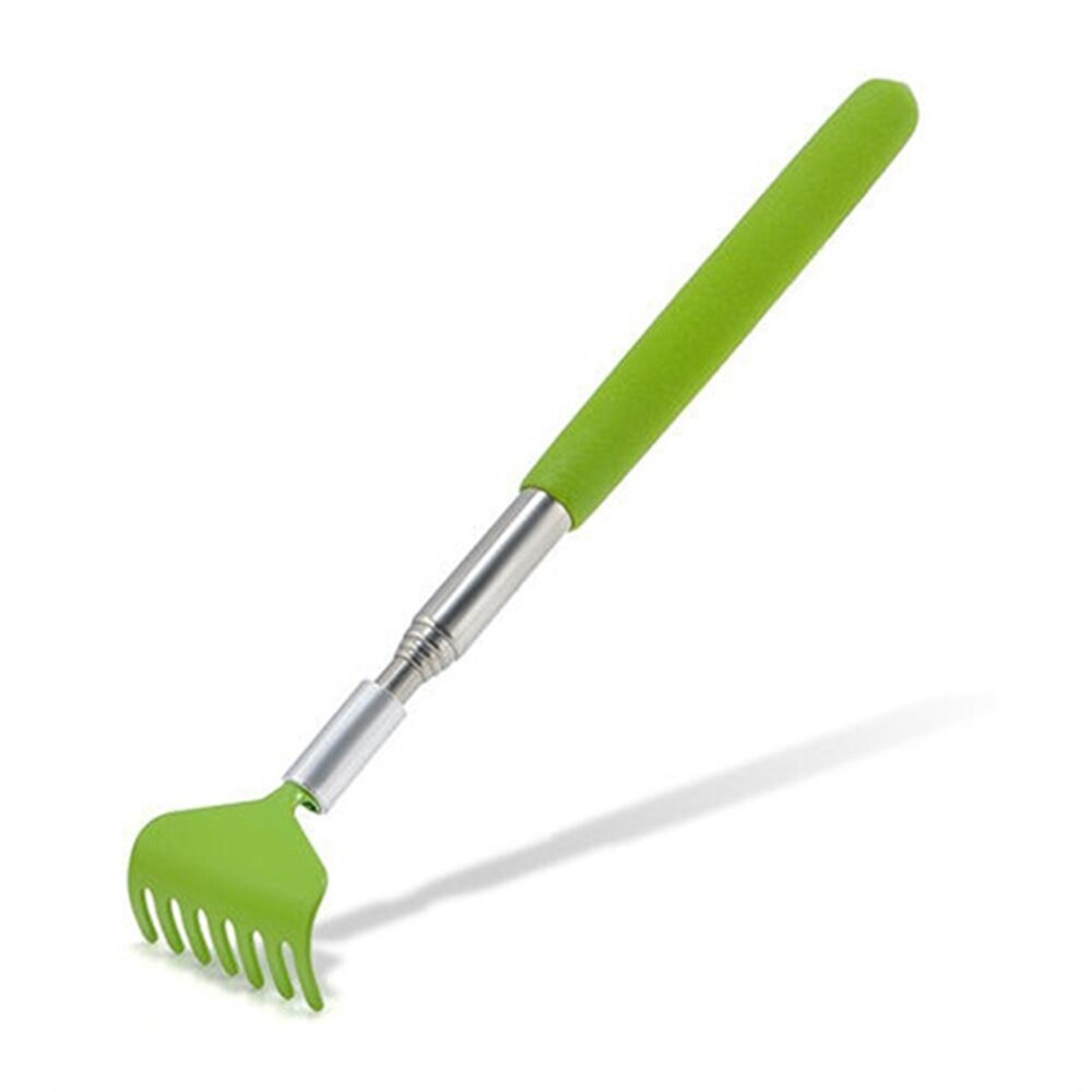 Handige Intrekbare Handgreep Vijf-Tand Zachte Massage Gereedschap Terug Scratcher Krassen Apparaat Voor Ouderen Hand Grip Verlichten Jeuk: light green