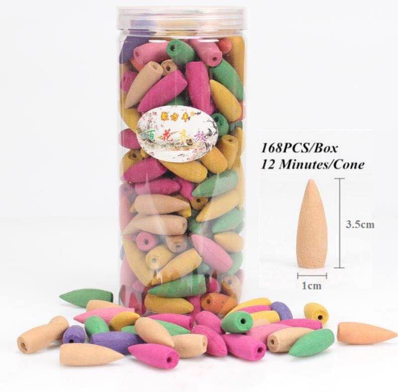 Resin High Mountain Waterfall Backflow Incense Burner Meditation Smoke Waterfall Aromatherapy Censer Home Decor Ornaments: 168pcs Large Cones
