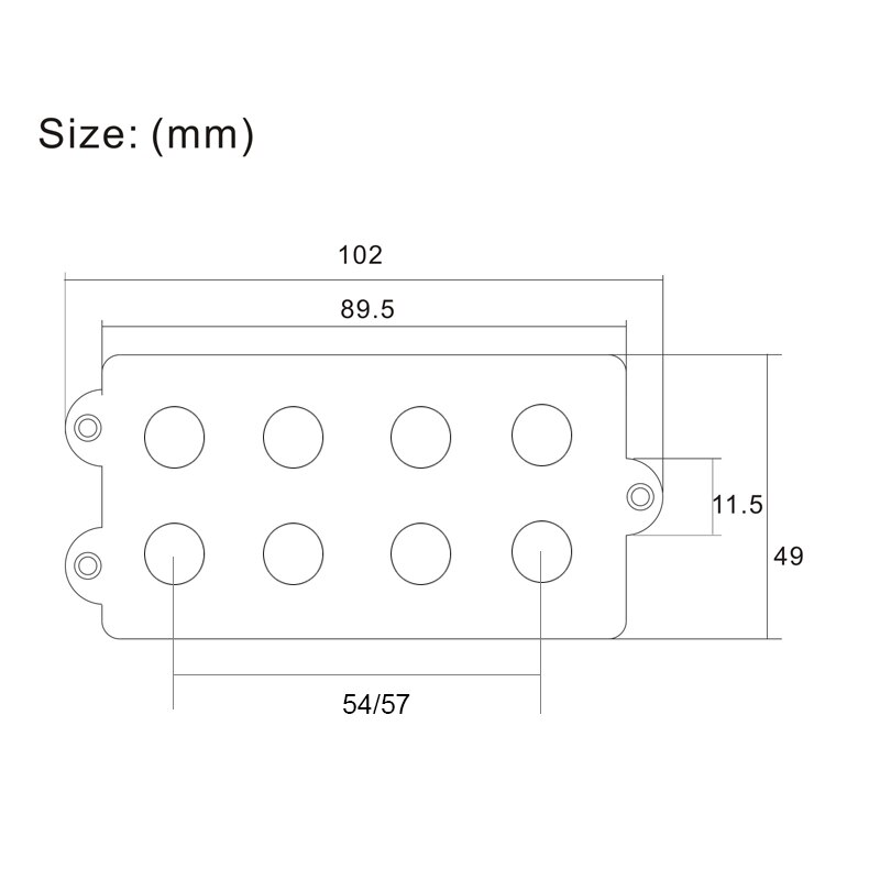 Micro-guitare basse ouvert 4 cordes Double bobine Humbucker pick-up aimant en céramique 54MM/57MM pour accessoires de guitare basse de Style musical