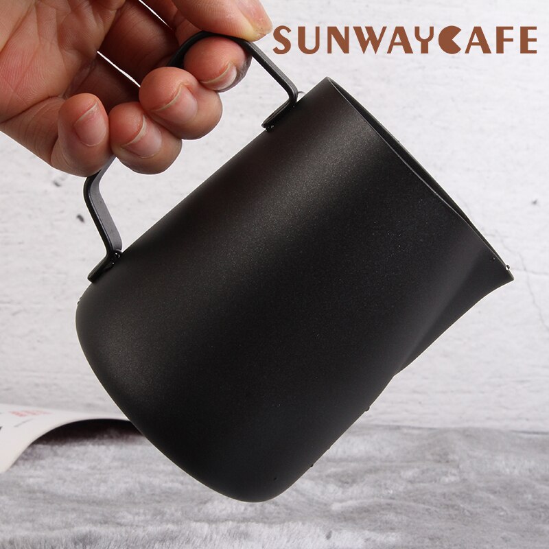 300/600ml teflon jazzblå kaffemugge melkekanne skummende mugge trekk blomsterkopp espressoverktøy kafétilbehør til barista