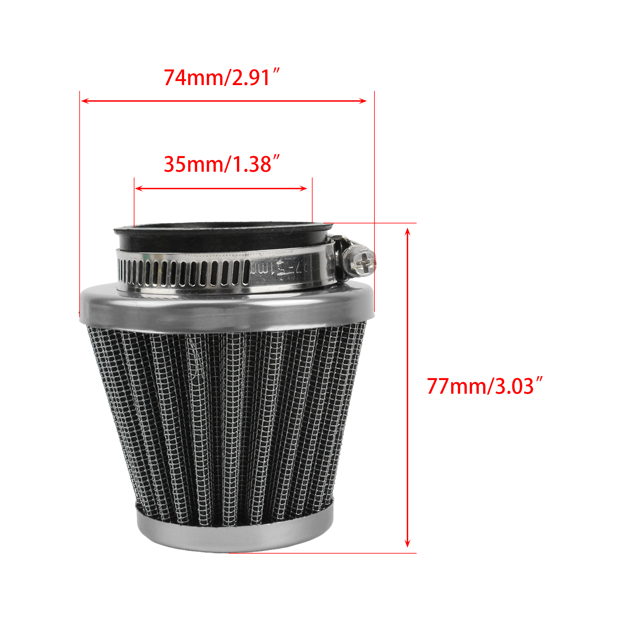 Motorcycle Air Filter 35mm 38mm 42mm Filters Universal Carburetor Air Intake Filter Washable Replacement Motocross ATV Dirt Bike