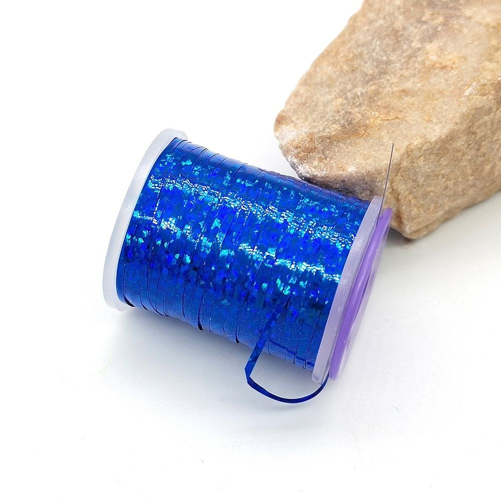 Fiskegrej holografisk flad glimmer 1mm 120 yard nymfetråd små fluebindingsmaterialer glimmer flash streamer fiskefluer: Sort