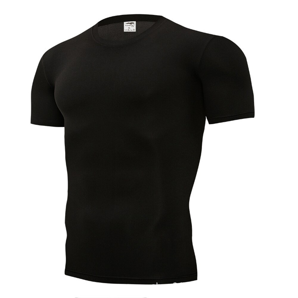 Sommar t-shirt för män utomhussporter enfärgade kortärmade t-shirts som andas snabbtorkande vandring camping cykling t-shirts: Svart / Xxxxl