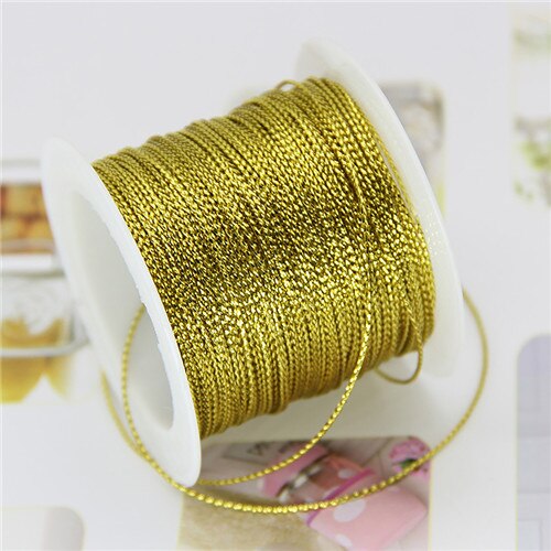 20M 1Mm Red Gold Cord Thread String Ribbon Line For Trademark Jewelry Bracelet Twine Tag Tassel Making Wedding Crafts: A-Gold