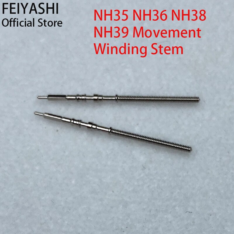 Kit couronne en acier inoxydable, NH35, NH36, NH38, NH39, tige d'enroulement de mouvement