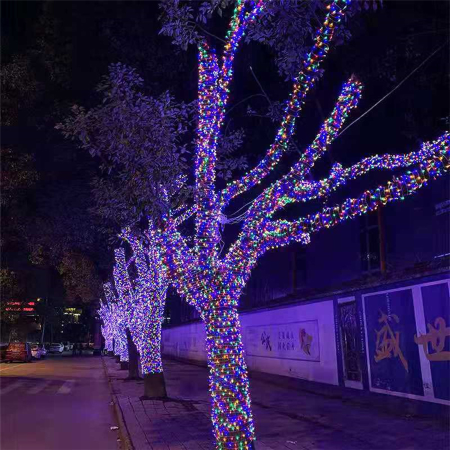 30M 50M 100M guirlande lumineuse LED de noël 8 Modes fête de guirlande de mariage lumière Icile lampe de décoration extérieure de jardin Patio