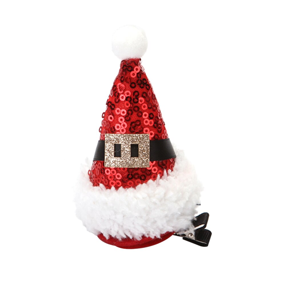 Tocados de lentejuelas para el pelo, pinza para el pelo, sombrero de Navidad, accesorios para el cabello para niños, suministros de Navidad de Año ,: B