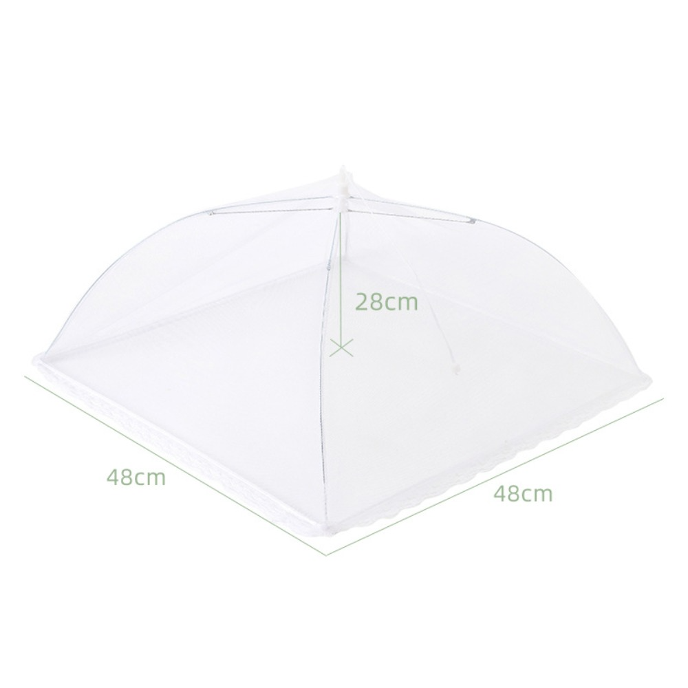 Collapsible Mesh Food Covers Anti-Flying Protective Food Tent Household Dish Lid Dining Table Insect Proof Cover: WHITE
