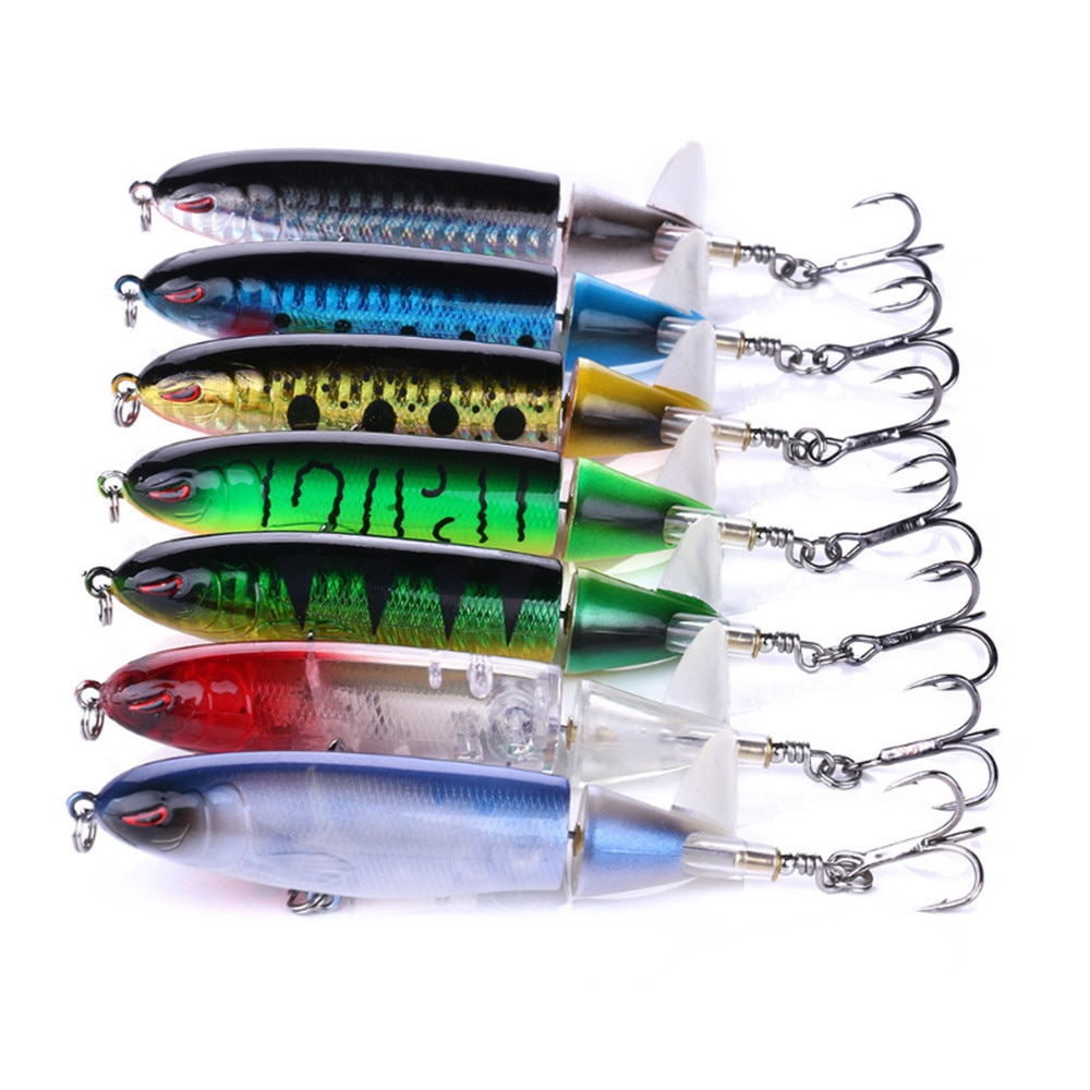 8pcs/lot Whopper Popper 10cm 13.2g Fishing Lure Artificial Wobbler Hard Bait Plopper Soft Rotating Tail For Carp Fishing Pesca
