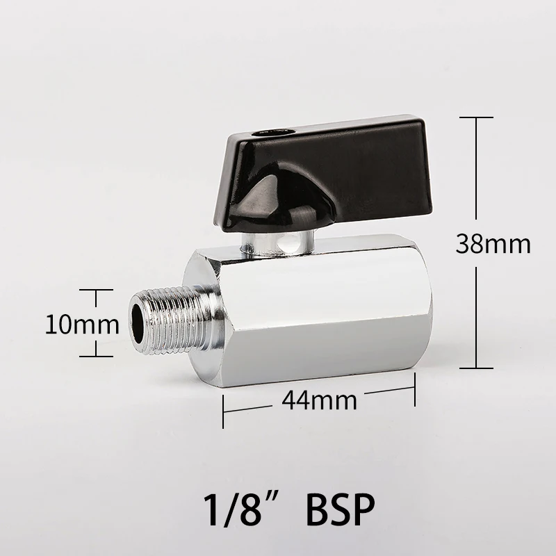 1/8" 1/4" 3/8" 1/2" Threaded Mini Brass Ball Valve BSP Male To Female Air Compressor Water Gas Oil Shut Off Valve: Transparent