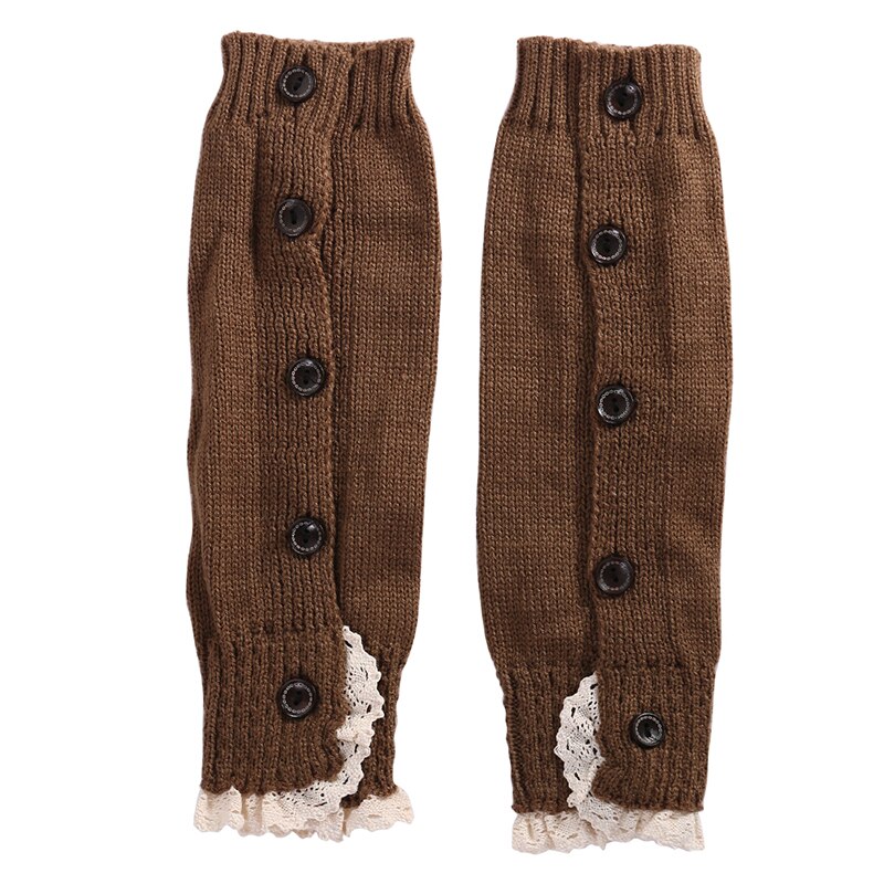kleinkind Kleinkind Mädchen Gestrickte Beinlinge häkeln Spitze Geschmack trimmen Aufladungs-stulpen Toppers Winter Warme Socken Prinzessin Neue: khaki