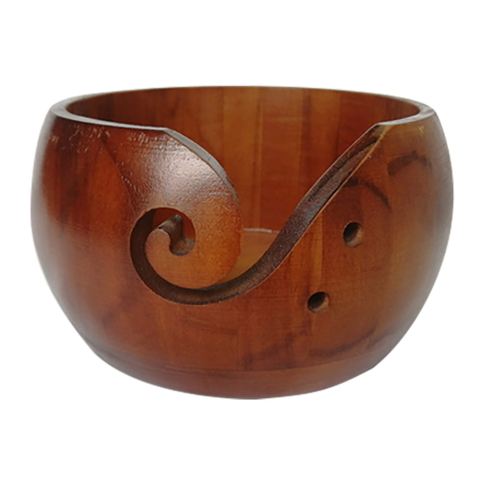 Samhita Acaciahouten houten garenkom om te haken en breien, handgemaakt door Indiase ambachtslieden, verjaardagscadeaus voor moeders en breiliefhebbers (15,24 cm x 15,24 cm x 7,62 cm