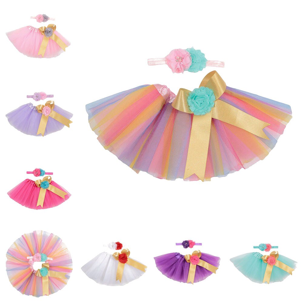 Pudcoco Newborn Baby Girls Tutu Skirt & Headband Outfit Set Photo Shoot Prop Kids Clothes 0-2 Years