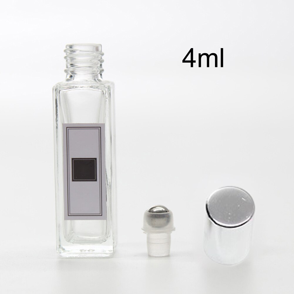Mini Glazen Parfumflesjes Lege Cosmetische Essentiële Olie Container Draagbare Reizen Essentiële Olie Flessen met Stalen Bal Roller: Dark Gray