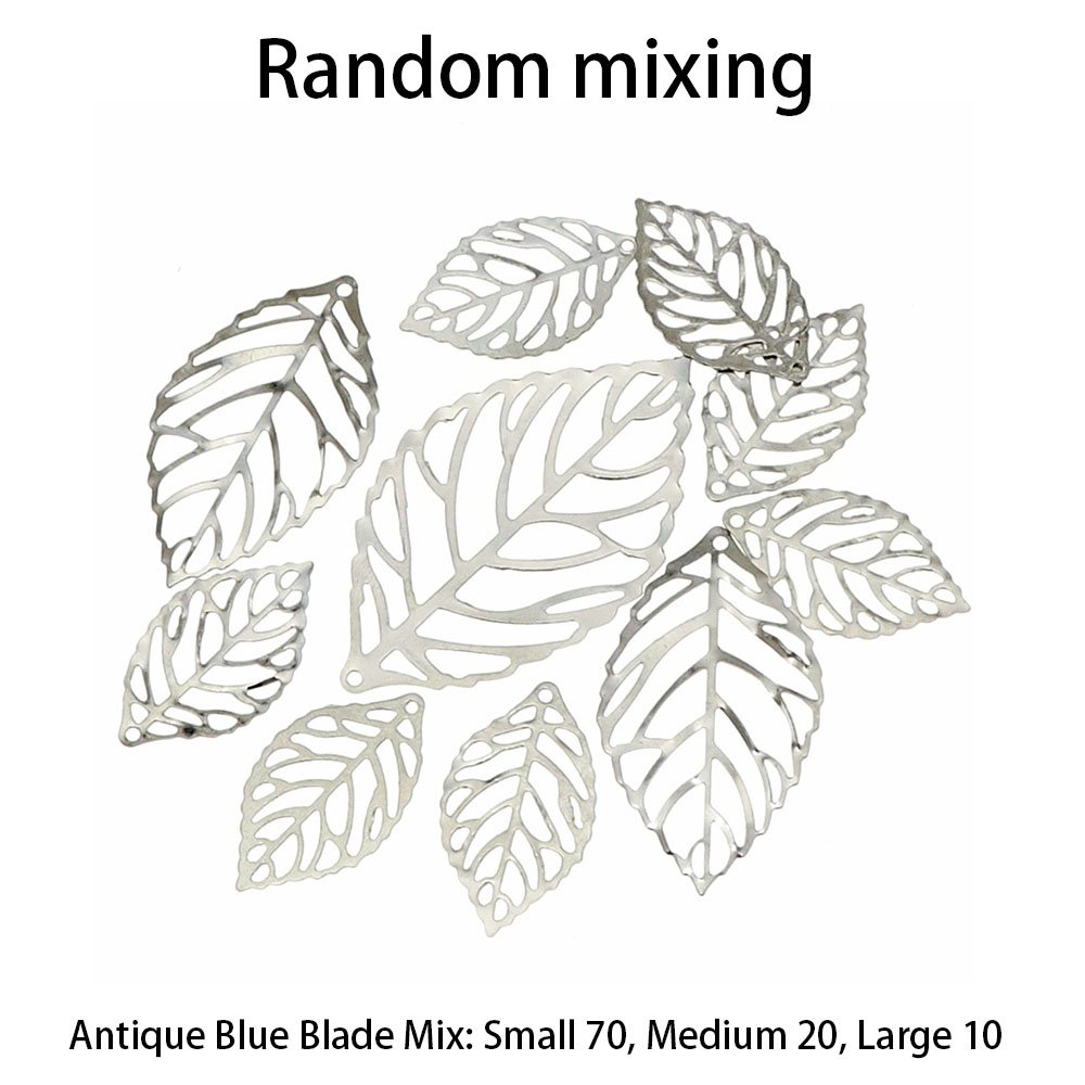 100 stuks ambachtelijke holle bladeren hangers klassieke multifunctionele metalen blad charme geavanceerde DIY filigraan sieraden maken accessoire: Goud