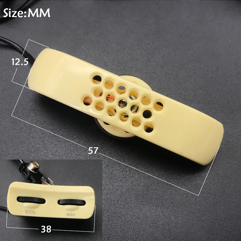 Soundhole Guitar Pickup Zinc Alloy A-202 Microphone Sound Hole Adjustable Preamp Equalizer for Acoustic Folk Guitar with Access