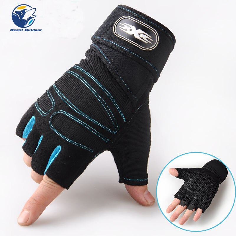 Gym Handschoenen Fitness Gewichtheffen Handschoenen Body Building Training Sport Oefening Sport Workout Handschoen Voor Mannen Vrouwen M/L/Xl: Navy blue / XL