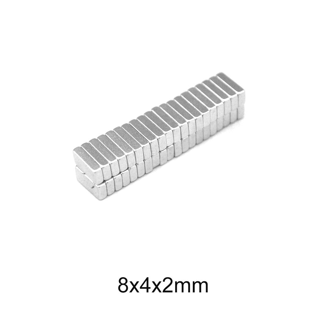 20 ~ 500Pcs 8X4X2 Mm Vierkante Zoeken Magneet 8Mm X 4Mm Permanente Neodymium Magneet Sterke 8X4X2 Mm Kleine Blok Sterke Magneet 8*4*2 Mm