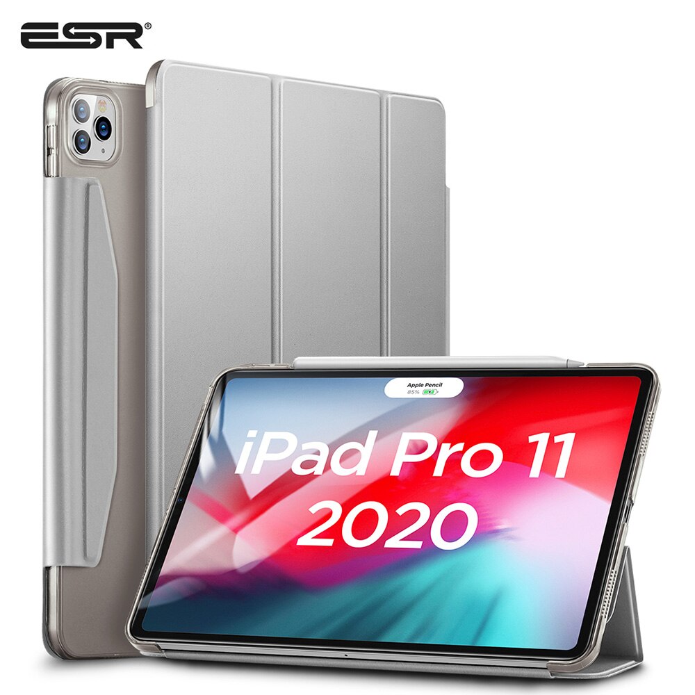 ESR Case for iPad Pro 11'' 12.9' Inch Shock-Resistant Back Cover Magnetic Closure with Pencil Holder for 2nd/4th Generation: 11 InchGrey