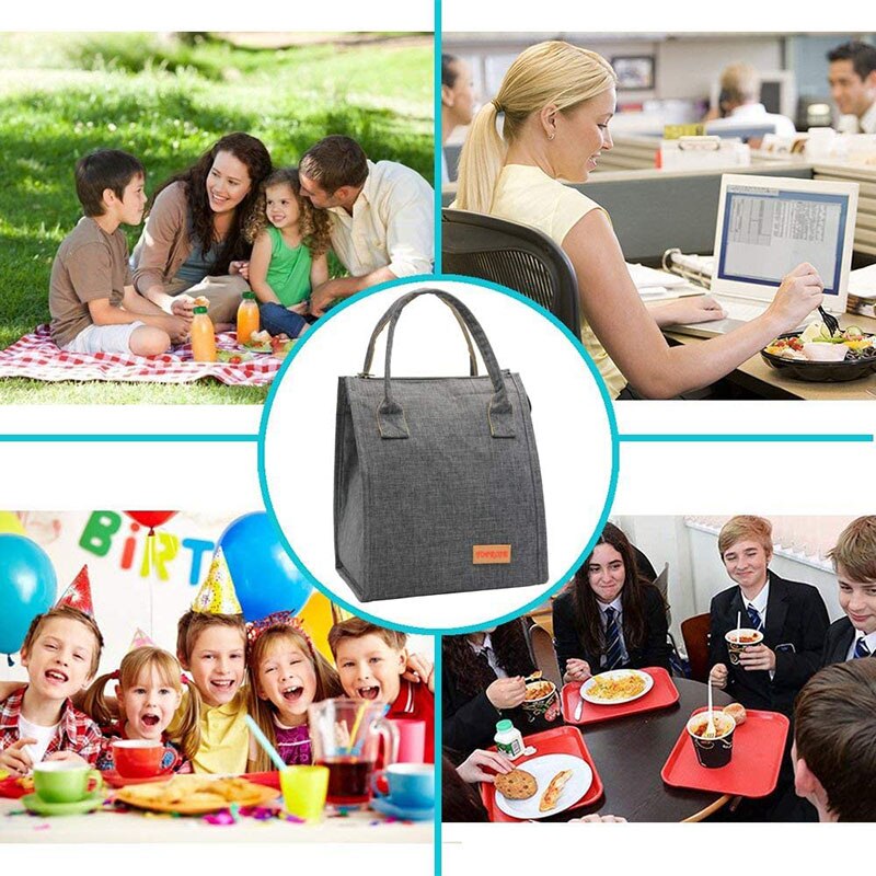 Frauen Mittagessen Taschen Thermische Isolierte Oxford Lebensmittel Box Tasche Bento Kühler Thermo Tragbare Handtaschen Dame Tasche Snack für Arbeit Schule