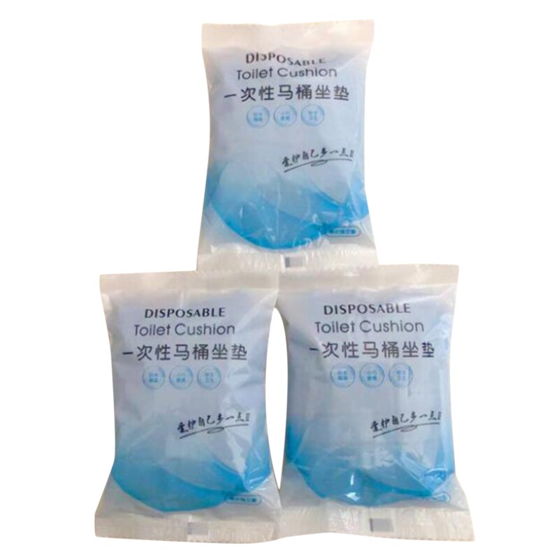 Non-woven toalettmatta engångs-toalettsitsskydd säkerhet vattentät försörjning resor badrumsredskap bärbart bakteriesäkert överdrag: Blå typ 3 förpackning