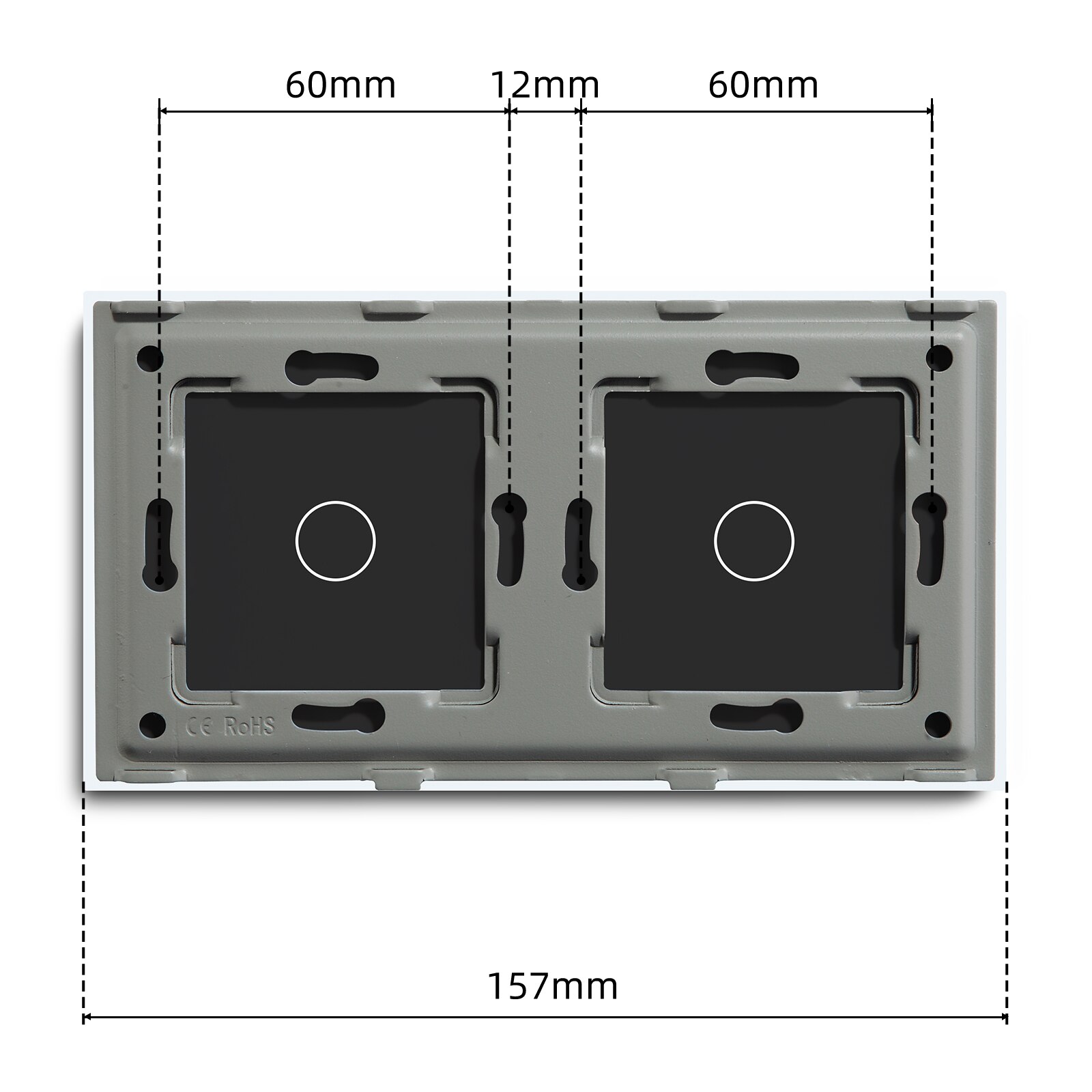 BSEED 1/2/3Gang Light Switch Touch LED Dimmer Sensor Switch Function Keys Wall Panels Glass Frame EU Wall Socket DIY Parts