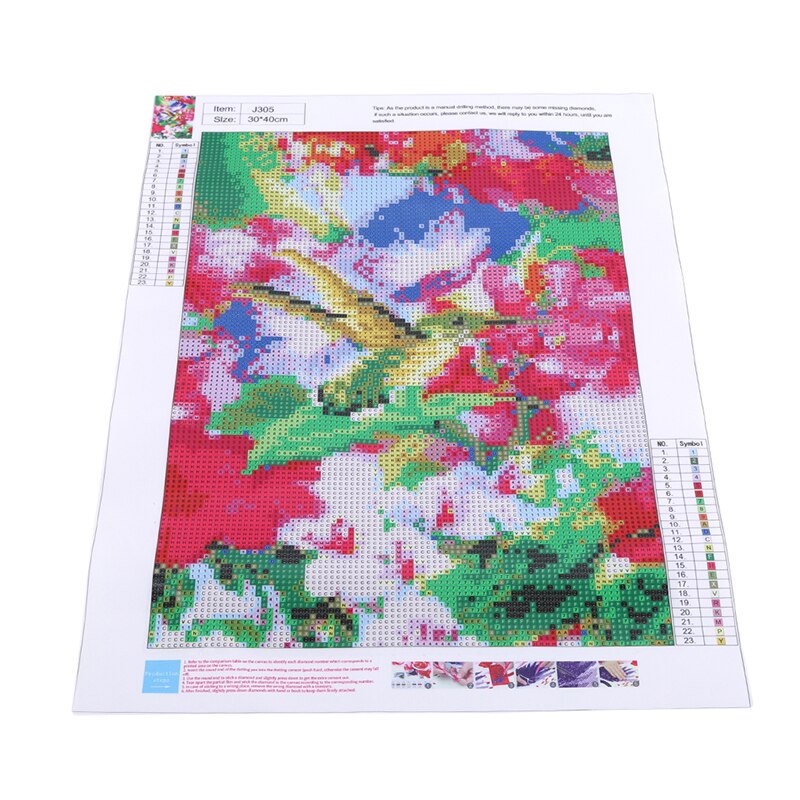 Full Hummingbird Trumpet Flower Bird Painting 5D Cross Stitch DIY Bedroom Living Room Hanging Picture