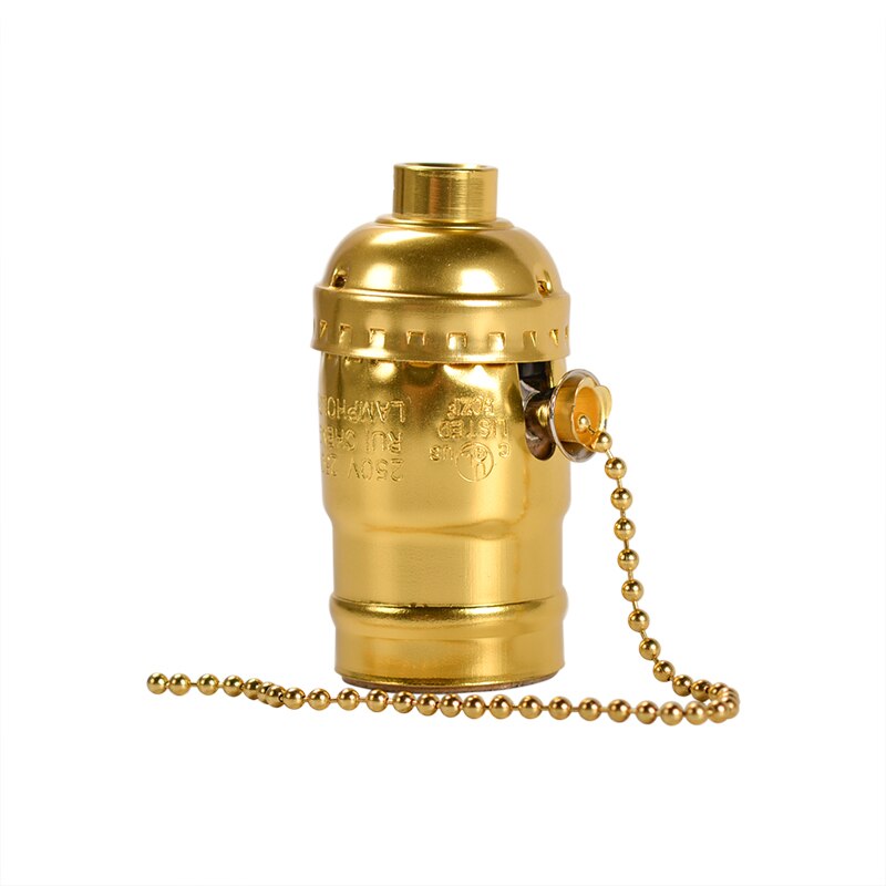 Classic Retro Edison Lamp Holder E27 E26 Lamp Socket Vintage Edison Light Holder Industrial Bulb Pendants Knob Lamp Bases: Golden