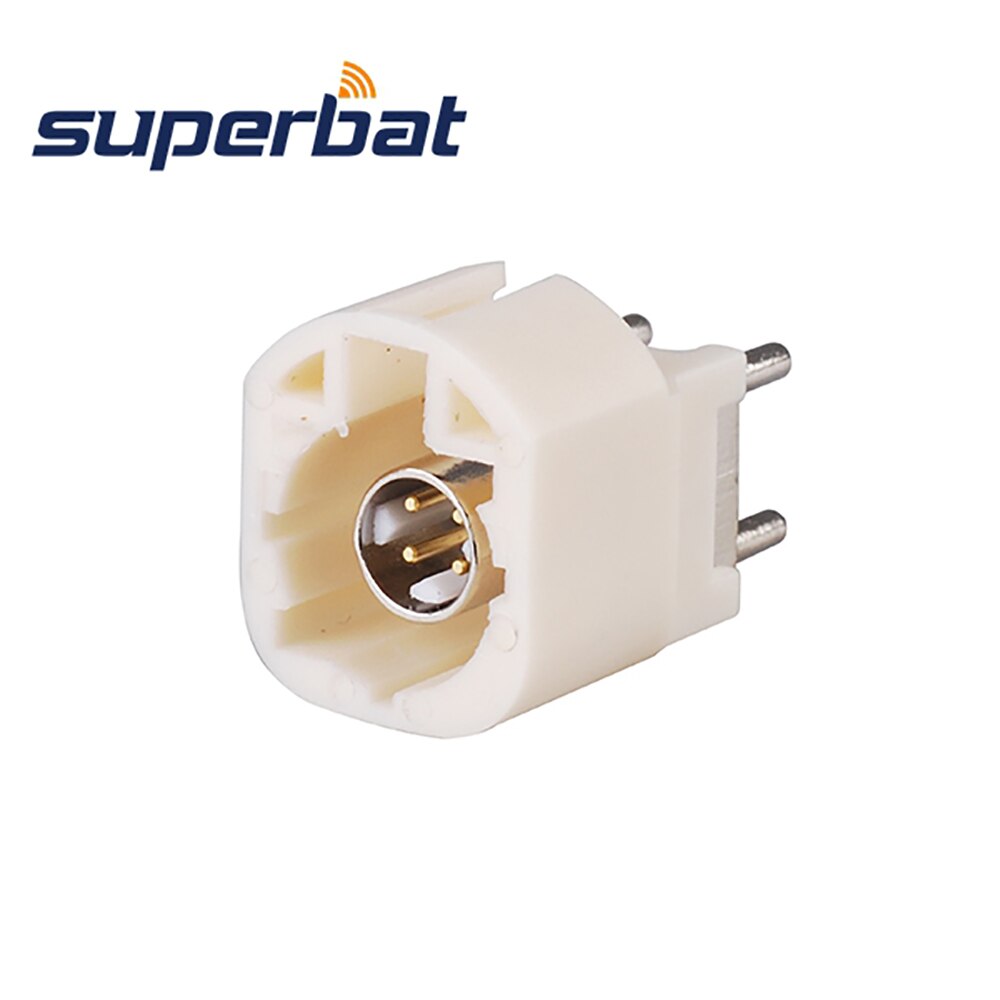 Superbat 10 stücke Fakra B Weiß/9001 HSD Stecker Männlich PCB montieren RF Koaxial Stecker für Drahtlose und GPS anwendungen