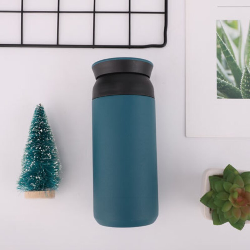 -350ML Cup Thermoskan Rvs Thermo Cup Fles Thermo Dubbele Muur Thermische Koffie Mok Reizen Tumbler-Zwart