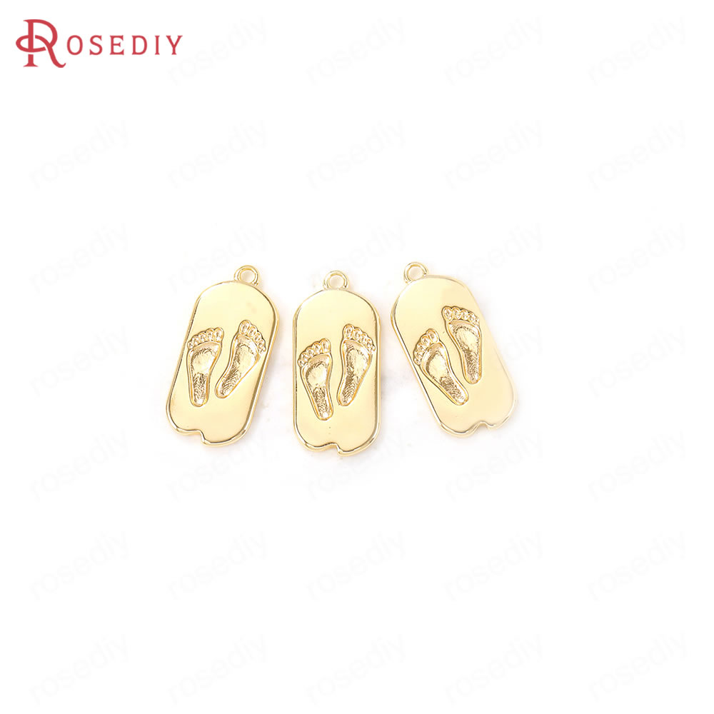 24K Goud Kleur Messing Reliëf Charms Hangers Sieraden Maken Levert Kettingen Oorbellen Armbanden Diy Bevindingen Accessoires: 41352-10x22MM 6PCS