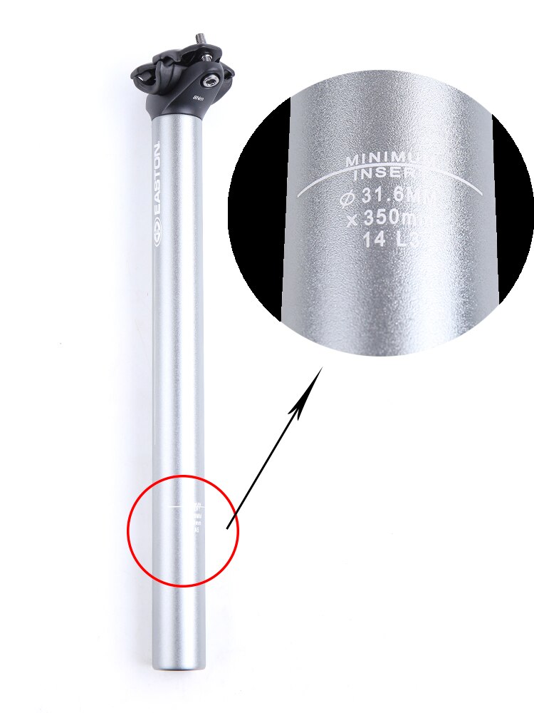 Easton – tige de selle de vélo de route vtt EA50, Tube de siège extérieur en alliage d&#39;aluminium, 30.9mm 31.6mm, couleur titane: EA50  31.6 MM