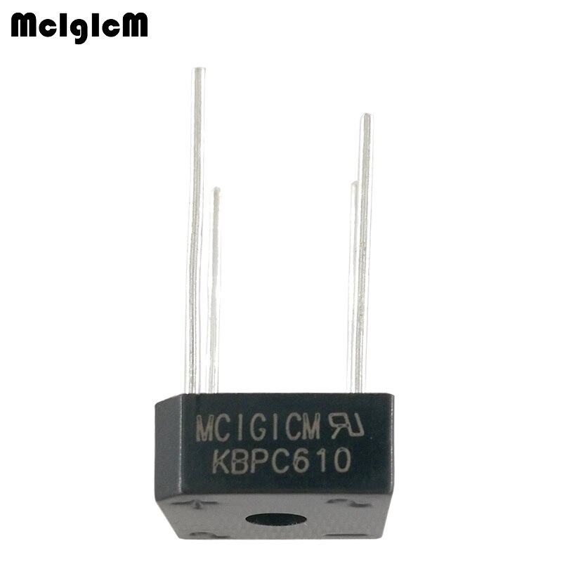 Mcicicm 5 piezas 6A 1000V diodo puente rectificador kbpc610